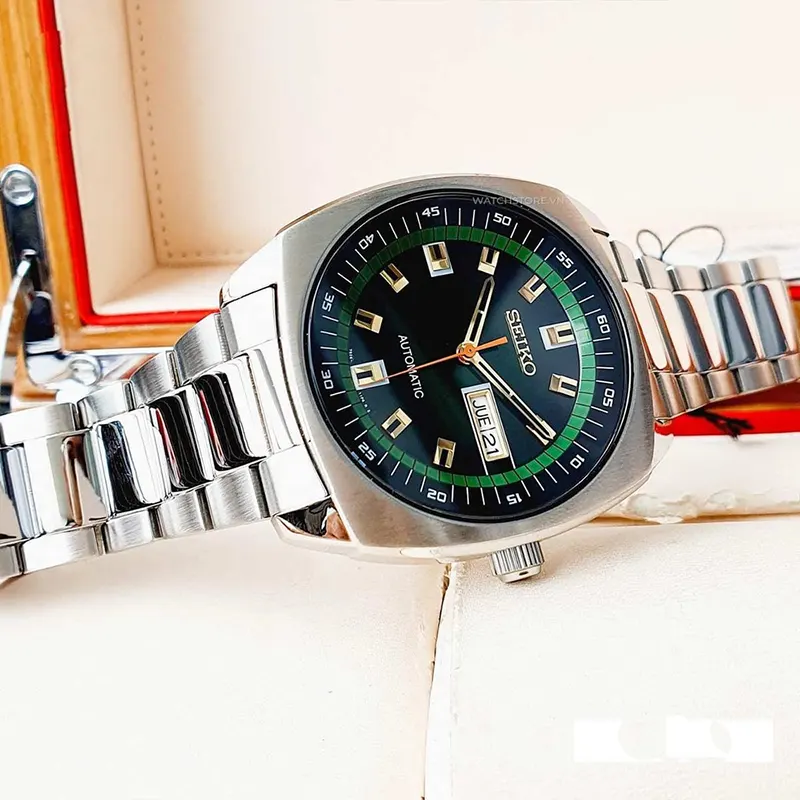 Seiko Recraft Automatic Green Dial Men's Watch- SNKM97